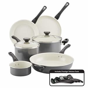 Farberware Go Healthy Nonstick Cookware Pots and Pans Set with QuiltSmart Technology, 14 Piece, for $100