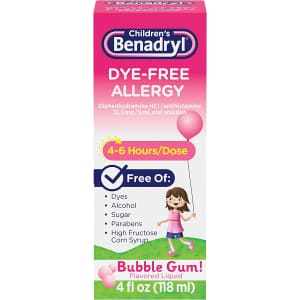 Children's Benadryl Dye-Free Allergy Liquid 4-oz. Bottle for $5.53 via Sub & Save
