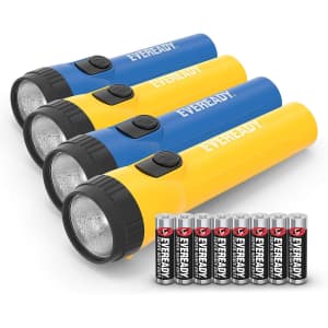 Eveready LED Flashlight 4-Pack with batteries for $9