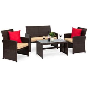 Best Choice Products 4-Piece Wicker Patio Conversation Furniture Set w/ 4 Seats and Tempered Glass for $240 Best Choice Products 4-Piece Wicker Patio Conversation Furniture Set w/ 4 Seats and Tempered Glass for $240