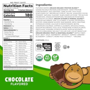 Orgain Organic Kids Nutritional Protein Shake, Chocolate - Kids Snacks with 8g Dairy Protein, 22 for $18