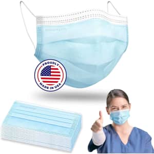 ASTM Level 3 Disposable 3-Ply Face Mask 50-Pack for $6