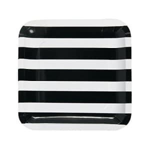 Fun Express - Black & White Striped Dinner Plates 25pc for Wedding - Party Supplies - Print for $18
