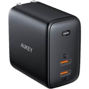 Aukey Omnia 65W 2-Port USB-C PD Wall Charger for $26 Aukey Omnia 65W 2-Port USB-C PD Wall Charger for $26