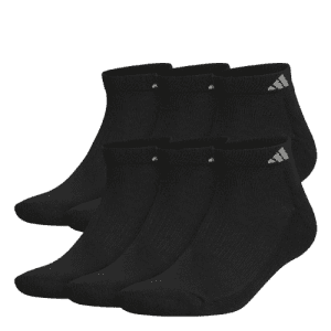 adidas Men's Athletic Cushioned Low-Cut Socks 6-Pack for $9