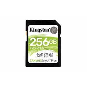 Kingston 256GB SDXC Canvas Select Plus 100MB/s Read Class 10 UHS-I U1 V30 Memory Card (SDS2/256GB) for $22