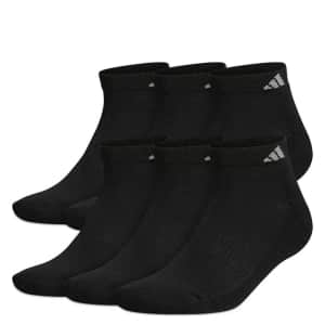 adidas Men's Cushioned Athletic Low Cut Socks 6-Pack for $13