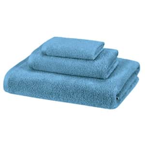 Amazon Basics Quick-Dry, Luxurious, Soft, 100% Cotton Towels, Lake Blue - 3-Piece Set for $26