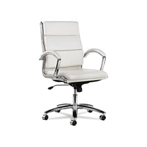 Alera ALENR4206 Alera Neratoli Mid-Back Swivel/tilt Chair, White Faux Leather, Chrome Frame for $203