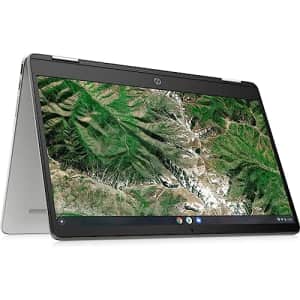 HP Chromebook x360 14 Inch FHD IPS Touchscreen 2 in 1 Laptop Tablet Intel Celeron N4500 4GB LPDDR4x for $200