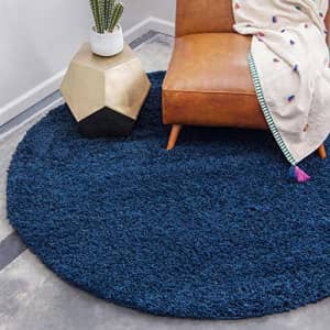 Unique Loom Solo Solid Shag Collection Modern Plush Navy Blue Round Rug (6' 0 x 6' 0) for $60 Unique Loom Solo Solid Shag Collection Modern Plush Navy Blue Round Rug (6' 0 x 6' 0) for $60
