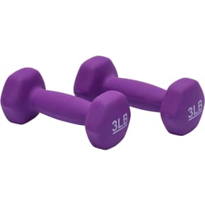 Amazon Basics 3-lb. Neoprene Coated Hexagon Dumbbells for $10