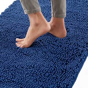 Gorilla Grip Bath Rug, 48x24, Thick Soft Absorbent Chenille Rubber Backing Bathroom Rugs, for $23
