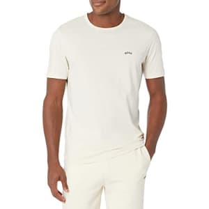 BOSS Men's Modern Fit Basic Single Jersey T-Shirt, Oat Milk, XXL for $21