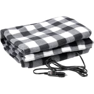 Stalwart - Electric Car Blanket- Heated 12 Volt Fleece Travel Throw for Car and RV-Great for Cold for $22