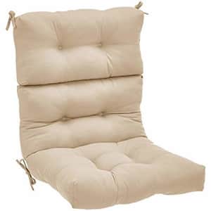 Amazon Basics Tufted Outdoor High Back Patio Chair Cushion- Khaki for $60