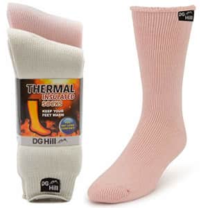 DG Hill 2 Pairs of Mens Thick Heat Trapping Thermal Socks Pack Insulated Warm Winter Crew Sock For for $18 DG Hill 2 Pairs of Mens Thick Heat Trapping Thermal Socks Pack Insulated Warm Winter Crew Sock For for $18