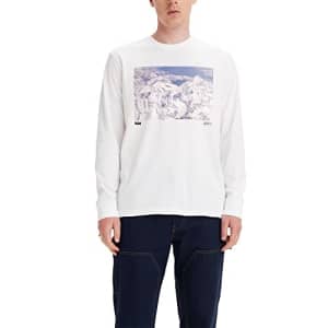 Levi's Men's Relaxed Graphic Long Sleeve T-Shirt, (New) Explorer Club White, X-Small for $35