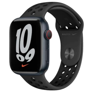 Apple Watch Series 7 GPS + Cellular 45mm Smartwatch w/ Nike Sport Band for $299