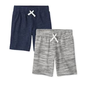 The Children's Place Boys Marled French Terry Shorts 2-Pack, Tidal/White-2 Pack, X-Small (4) for $17