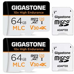 [10x High Endurance] Gigastone Industrial 64GB 2-Pack MLC Micro SD Card, 4K Video Recording, for $40