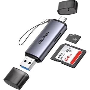Ugreen USB 3.0 & Type C Card Reader for $7