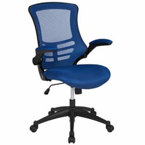 Flash Furniture Mid-Back Blue Mesh Swivel Ergonomic Task Office Chair with Flip-Up Arms for $121