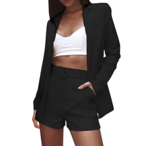 Women's Blazer Shorts Suit Set for $27