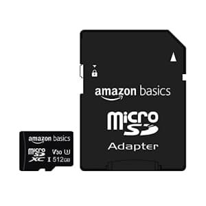 Amazon Basics - 512GB microSDXC Memory Card with Full Size Adapter, A2, U3, read speed up to 100 for $35