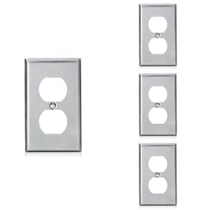 Leviton 84003 1-Gang Duplex Device Receptacle Wallplate, Standard Size, Device Mount, Stainless for $20
