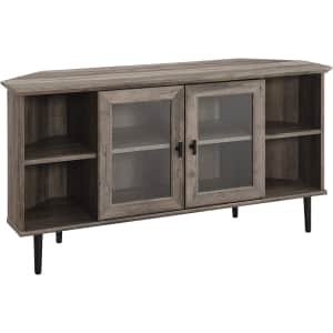 Walker Edison Modern Wood Corner Universal TV Stand for $110 Walker Edison Modern Wood Corner Universal TV Stand for $110