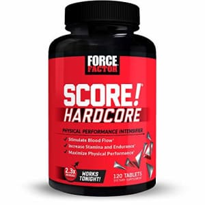 Force Factor Score! Hardcore Nitric Oxide Booster Supplement for Men with L-Citrulline, Yohimbe, Black Maca, and for $28