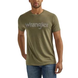 Wrangler Men's Western Crew Neck Short Sleeve Tee Shirt, Sage Heather for $19 Wrangler Men's Western Crew Neck Short Sleeve Tee Shirt, Sage Heather for $19