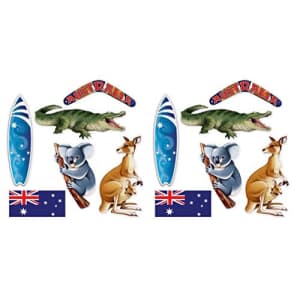 Beistle 12 Piece Australian Paper Cut Outs Wall Decor Australia Day G'Day Mate Aussie Party for $16