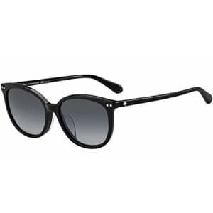 Kate Spade New York Women's Alina/F/S Round Sunglasses, Black, 55mm, 17mm for $71