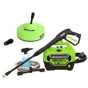 Greenworks 1900 PSI 1.2 GPM Electric Pressure Washer Combo Kit for $100