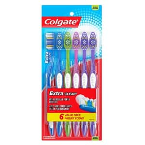 Colgate Extra Clean Medium Toothbrush 6-Pack for $5