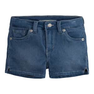 Levi's Girls' Little Super Soft Denim Shorty Shorts, Light Indigo, 6X for $20