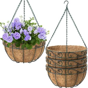 Amagabeli Hanging Plant Basket 4-Pack for $22