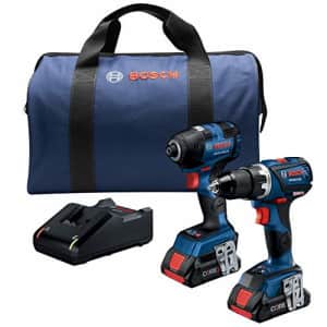 BOSCH GXL18V-238B25 18V 2-Tool Combo Kit with Connected-Ready 1/4 In. Hex Impact Driver, for $300