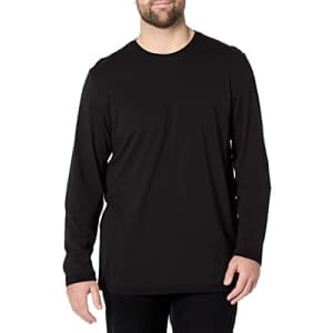 Van Heusen Men's Tall Essential Long Sleeve Crewneck Luxe T-Shirt, Black, 2X-Large Big for $10