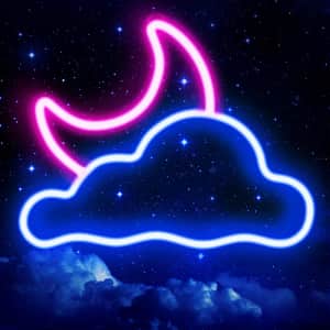 Cloud & Moon LED Neon Light Sign for $13 Cloud & Moon LED Neon Light Sign for $13