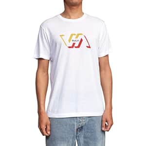 RVCA Men's Premium Red Stitch Short Sleeve Graphic Tee Shirt, FACETS/White, X-Large for $24