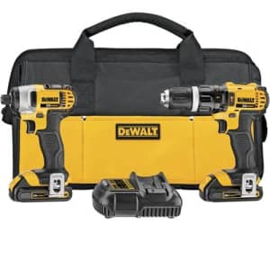 DeWalt DCK285C2 20V MAX li-ion compact hammer drill & impact driver combo kit w/ 25-pc. screwdriving set for $232 DeWalt DCK285C2 20V MAX li-ion compact hammer drill & impact driver combo kit w/ 25-pc. screwdriving set for $232