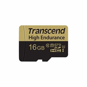 Transcend Information 16GB High Endurance microSD Card with Adapter (TS16GUSDHC10V) for $12