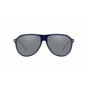 A|X Armani Exchange Men's AX4106S Aviator Sunglasses, Blue/Light Grey/Black Mirrored, 59mm for $61