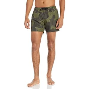 Hugo Bold Pattern Swim Trunk Green Camouflage for $18