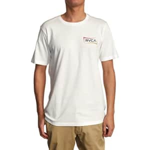 RVCA Men's Premium Red Stitch Short Sleeve Graphic Tee Shirt, Return/Antique White, Small for $28