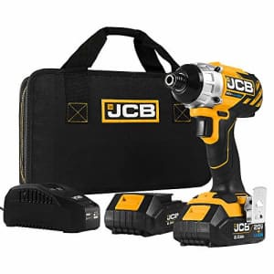 JCB Tools - JCB 20V Cordless Brushless Impact Driver Power Tool - With 2 x 2.0Ah Batteries And for $61 JCB Tools - JCB 20V Cordless Brushless Impact Driver Power Tool - With 2 x 2.0Ah Batteries And for $61
