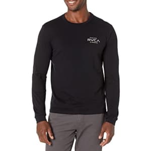 RVCA Men's Graphic Long Sleeve Crew Neck Tee Shirt, Mold Ls/Black, Small for $26